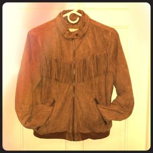 (SOLD) Hollister Tan Fringe Jacket